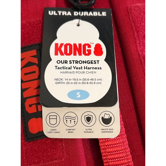 Kong Strongest Tactical Vest Harness Dogs Pets Red Ultra Durable Size Small NWT - Picture 4 of 6